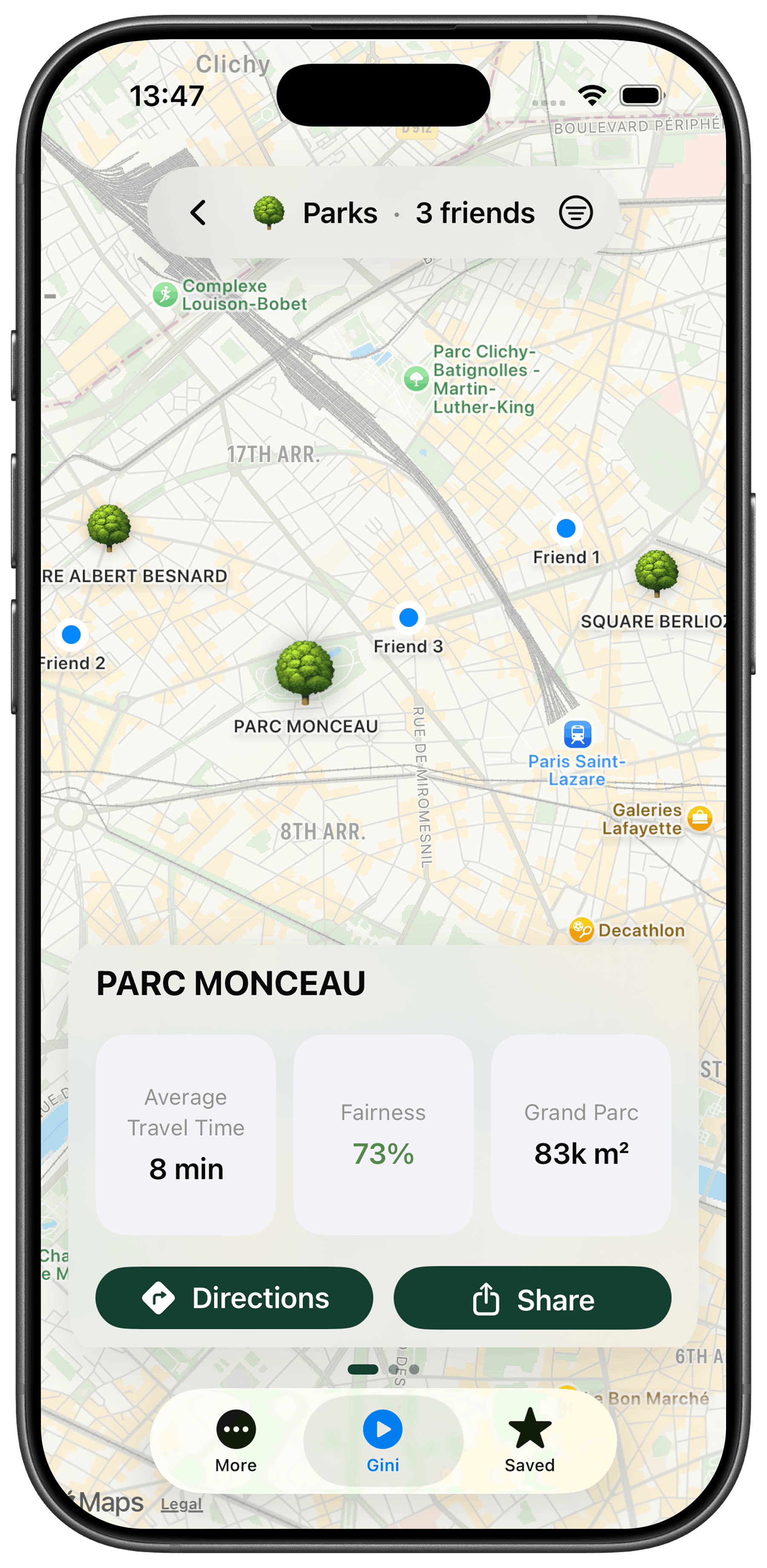 pariGINI — parks map view